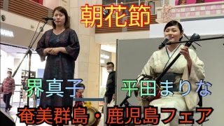 【シマ唄動画紹介】朝花節　平田まりな（唄三線）奄美大島・界真子（太鼓）喜界島　奄美群島・鹿児島フェア（イオンモール沖縄ライカム）