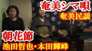 【シマ唄動画紹介】朝花節  池田哲也  本田輝峰  奄美民謡  奄美シマ唄  amami【字幕】